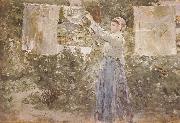 Berthe Morisot The woman Air dress oil painting reproduction